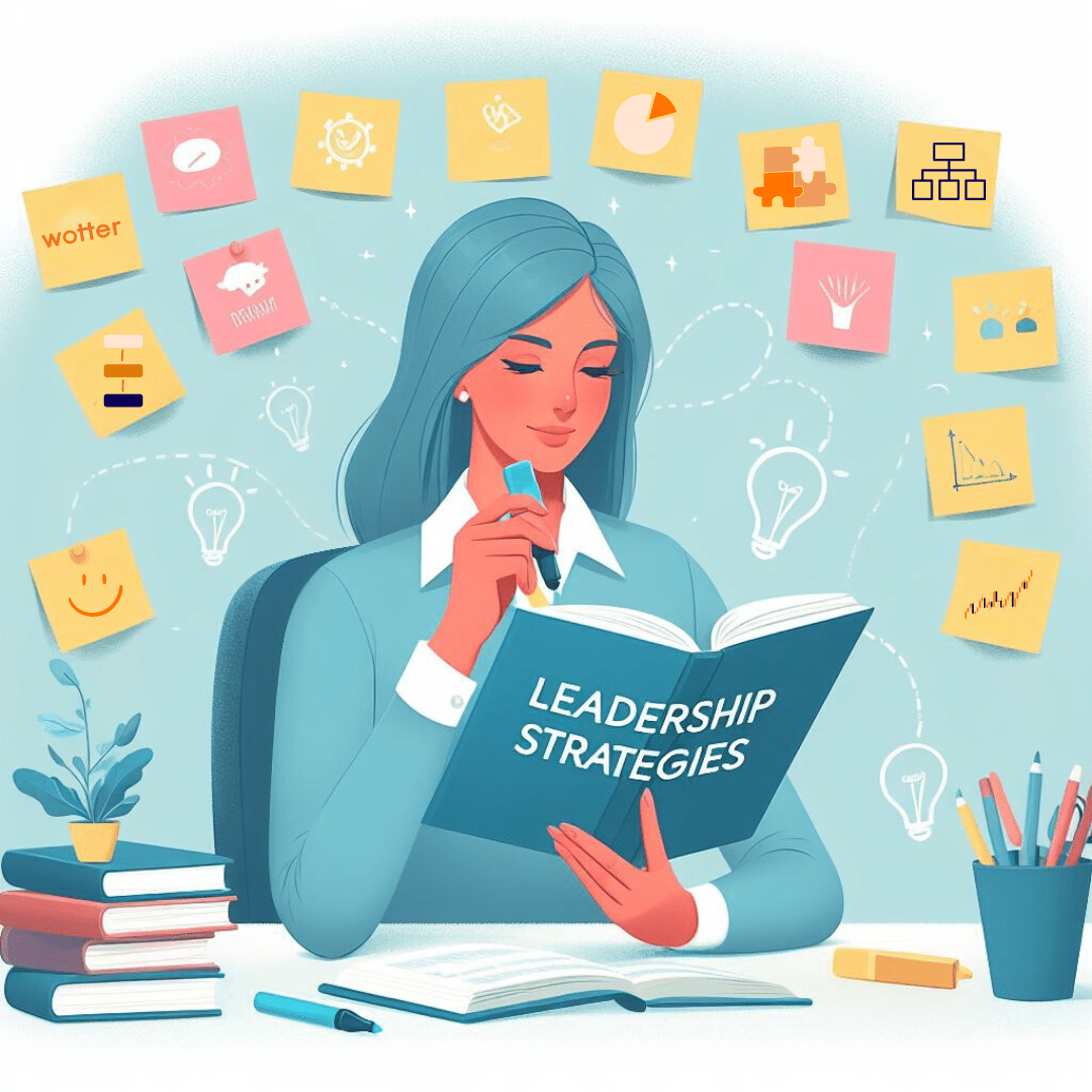 Main image for the leadership and management development blog - showing a woman reading a leadership strategy blog.