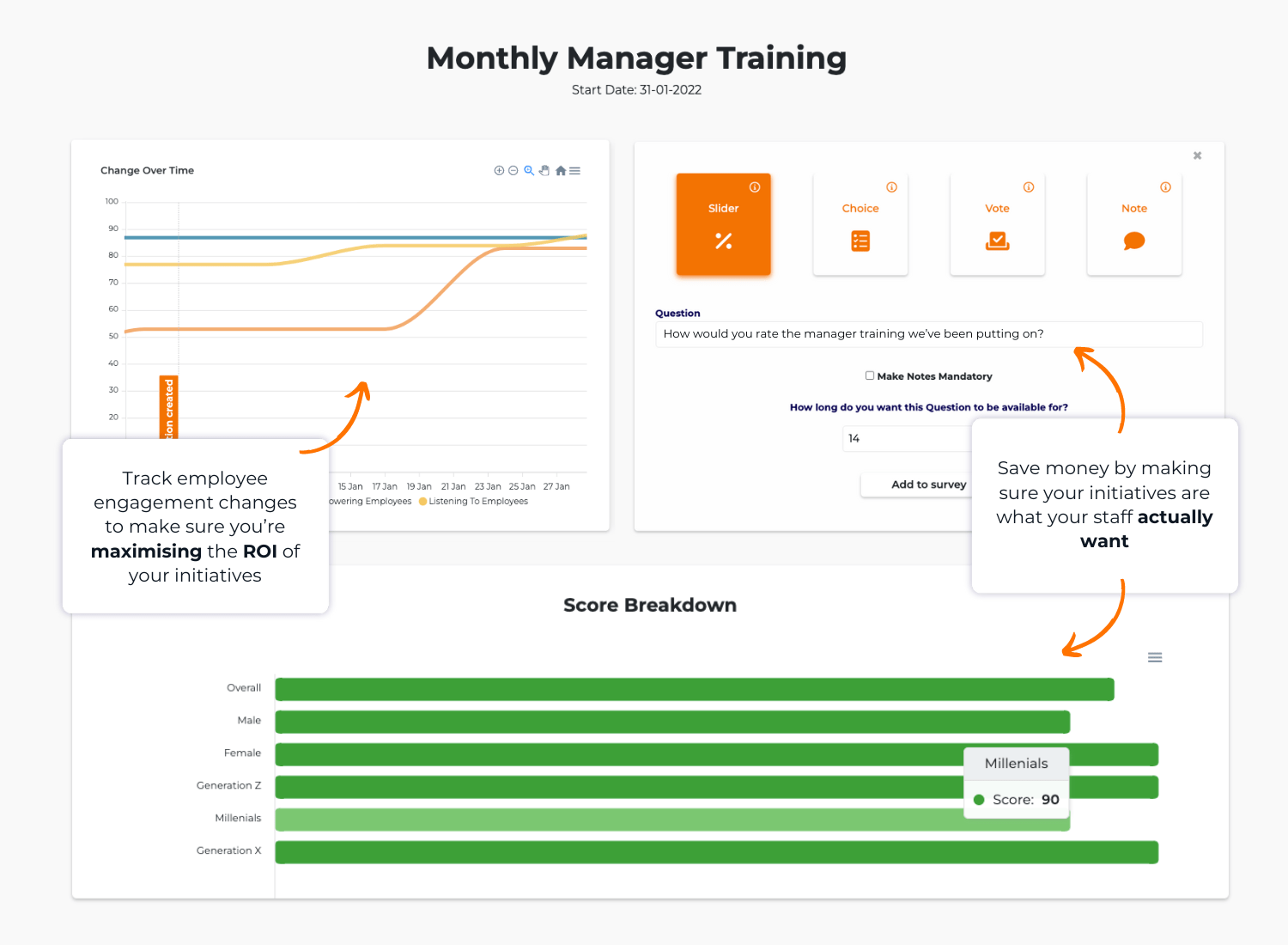 Image showcasing some of Wotter's Action tracking features