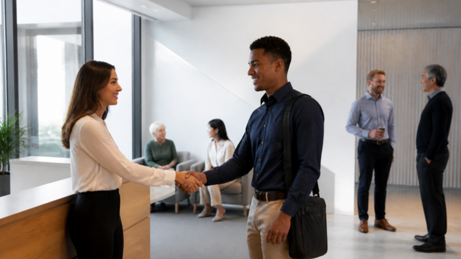 Employee life cycle: a new starter being welcomed by their team